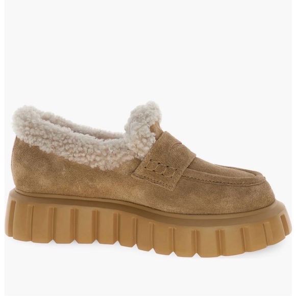 NWT VOILE BLANCHE Grenelle Genuine Shearling
Platform Loafer in Brown - Picture 3 of 16